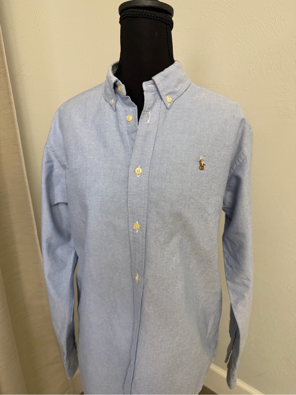 Ralph Lauren Pale Blue Button-Down Oxford Shirt with Pony Logo